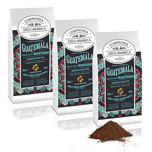 Caffè Corsini - Kaffee Gemahlen 3x250g Compagnia Dell'Arabica Guatemala Huehuetenango, Einzelner Ursprung, Zitrusfrüchte, 750g Gesamt von CAFFÈ CORSINI 1950