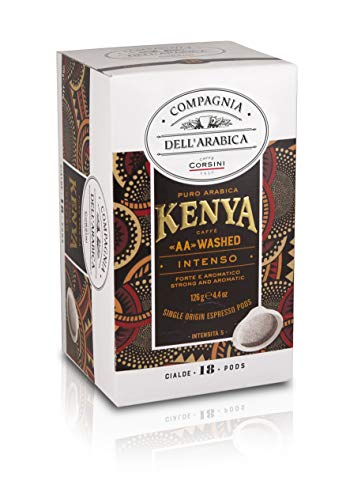 Caffè Corsini - 72 Kaffeepads Espresso Einzelne Herkunft Kenia, 100% Arabica, 4 Pakete mit 18 Pads, 504g von CAFFÈ CORSINI 1950