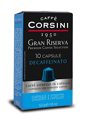 Caffè Corsini - Nespresso Kompatible Kapseln, Gran Riserva Espresso Entkoffeiniert, 6 Boxen à 10 Stück, 312g von CAFFÈ CORSINI 1950