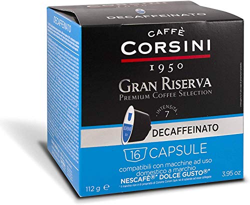 Caffè Corsini Gran Riserva Entkoffeinierter Espressokaffee 6Er Packung Mit 16 DolceGusto Kepseln, 1710 g von CAFFÈ CORSINI 1950