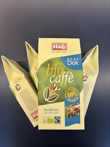 Caffè Haiti Roma Biocaffè Moka Dek 100% Bio 100% Fairtrade gemahlener entkoffeinierter Kaffee 4 x 250 g von Caffè Haiti Roma