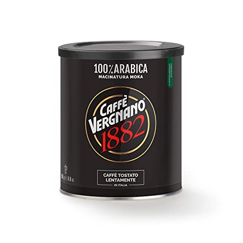 Caffè Vergnano 1882 Kaffee Dose 100% Arabica gemahlen Mokka - 250 g-Packung von Caffè Vergnano 1882