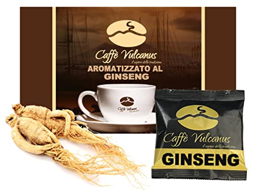 Caffè Vulcanus – 100 Kaffeepads mit Ginsenggeschmack – kompostierbare ESE44-Pads von Caffè Vulcanus