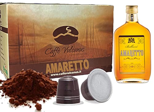 Caffè Vulcanus – 50 Kaffeekapseln mit Amaretto-Geschmack – Kapseln kompatibel mit Nespresso®*-Haushaltsmaschinen von Caffè Vulcanus