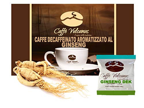 Caffè Vulcanus – 50 kompostierbare Pads ESE44 – entkoffeinierter Kaffee mit Ginsenggeschmack von Caffè Vulcanus