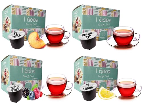 Caffè Vulcanus - 60 Kapseln Teemischung, Geschmack: Englischer Tee, Pfirsichtee, Zitronentee und Beerentee - Kapseln kompatibel mit Nescafe Dolce Gusto von Caffè Vulcanus