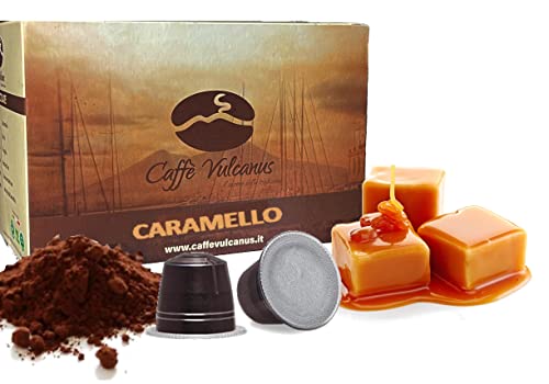 Caffè Vulcanus - Mit Karamell aromatisierter Kaffee - 50 kapseln Kompatibel mit Häuslichen Kaffeemaschinen Nespresso® von Caffè Vulcanus