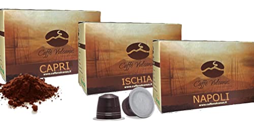 Caffè Vulcanus – Probierset – 90 Kaffeekapseln, Mischungen Neapel, Ischia und Capri – Kapseln kompatibel mit Nespresso-Haushaltsmaschinen von Caffè Vulcanus