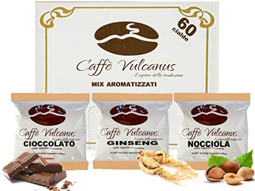 Caffè Vulcanus - Verkostungsset 60 Kaffeepads mit ESE44-Geschmack - Verkostung von Ginseng, Haselnuss und Schokoladenkaffee von Caffè Vulcanus