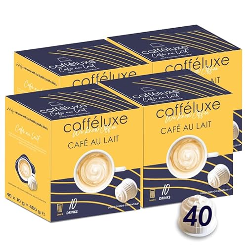 CaffeLuxe Single Dienen Cafe Au Lait Prämie-Kaffeepads - Dolce Gusto-kompatible Pads (40 Pads, 40 Portionen) von cafféluxe