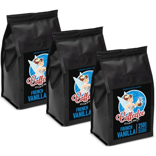 Caffeefee French Vanilla gemahlen, 3 x 250 g, aromatisierter Röstkaffee von Caffeefee