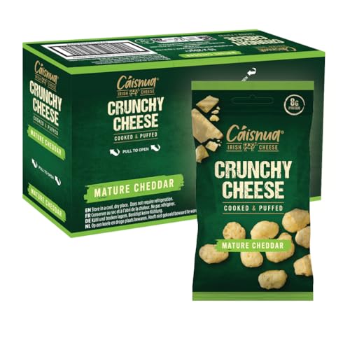 Cáisnua - Knusprig Gepufft Käse Snacks - 20g (Pack of 10) - Keto Snack - Proteinreich - Vegetarisch - (20g (Pack of 10), Mature Cheddar) von Caisnua