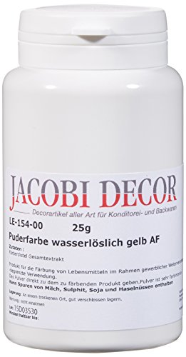 Cake Company Puderfarbe wasserlöslich gelb AF (1 x 25 g) | Ideal zum färben von Lebensmitteln von Cake Company