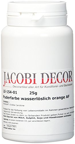 Cake Company Puderfarbe wasserlöslich orange AF (1 x 25 g) | Ideal zum färben von Lebensmitteln von Cake Company