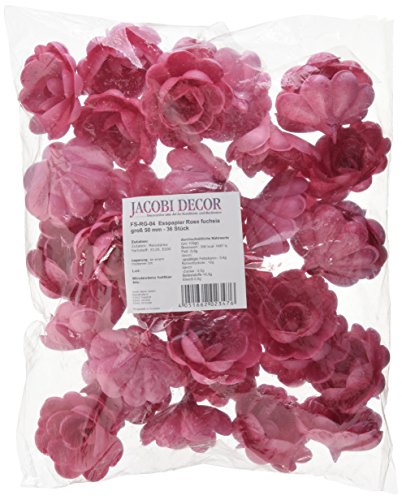 Cake Company Rose groß 50 mm fuchsia 36 Stck 1er Pack (1 x 60 g) von Cake Company