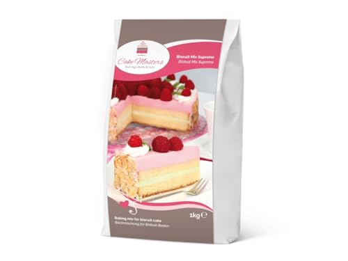 Cake-Masters Backmischung Biskuit Mix Supreme 1kg | Einfach zu verwenden | sehr schöner und leichter Biskuitteig für Tortenboden, Kuchen in Profiqualität von Cake Masters