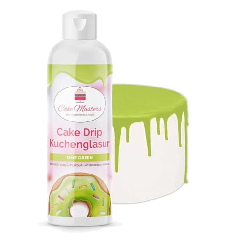 Cake-Masters Cake Drip Lime Green 250g | Limette Grün | Einfach anzuwenden, lecker Vanille Geschmack | perfekt für Glasuren von Tropfkuchen, Cupcakes, Kekse | wiederverschließbare Qutschflasche von Cake Masters