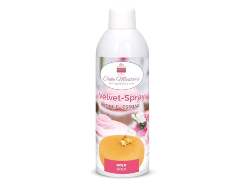 Velvet-Spray Gold 400ml Samtspray Lebensmittelfarbe (52,48€ / 1 L) von Cake Masters