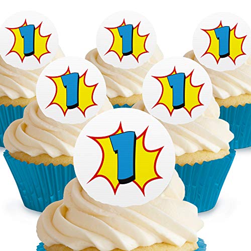 Cakeshop Comic Explosion Kuchendekoration, essbar, vorgeschnitten, Premium-Qualität Cake Shop 12 x Pre-cut Premium Wafer Paper Toppers von Cakeshop