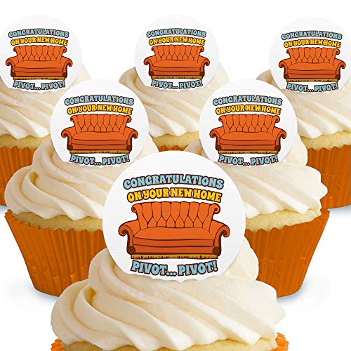 Cakeshop Congratulations New Home Pivot Friends Essbare Kuchendekoration – vorgeschnittene Premium-Qualität Cake Shop 12 x Pre-cut Premium Wafer Paper Toppers von Cakeshop