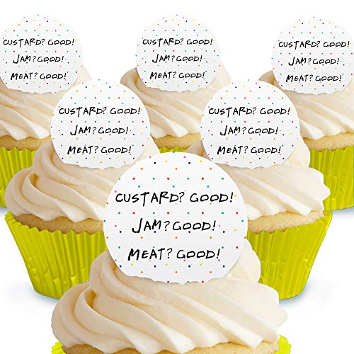 Cakeshop Custard – Gut, Marmelade – Good Friends Essbare Kuchendekorationen – vorgeschnittene Premium-Qualität Cake Shop 12 x Pre-cut Premium Wafer Paper Toppers von Cakeshop