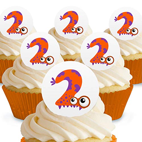 Cakeshop Monster Nummer 2 Essbare Kuchendekorationen – vorgeschnittene Premium-Qualität Cake Shop 12 x Pre-cut Premium Wafer Paper Toppers von Cakeshop