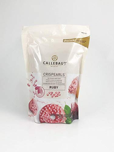 Callebaut Crispearls Ruby, Ruby Schokolade, Rosa Schokolade und geröstete Kekse in einer einzigen kleinen Perle, 1 x 800g von Callebaut