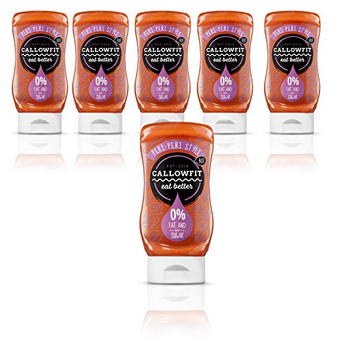 Callowfit - Low Carb Sauce 0% Fat & Zucker - BOX 6 x 300ml Diätsoße (Peri-Peri) HOT von Callowfit