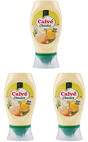 3x Calvé Mayonnaise Squeeze Fritessoße Soße Sauce 250ml mit Eiern aus Nährboden von Calvé