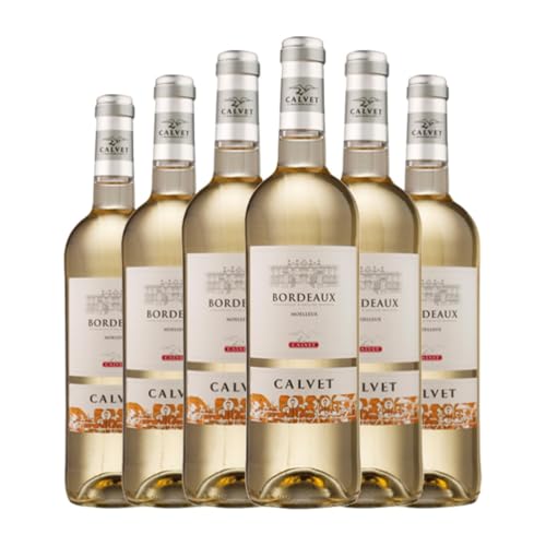 Calvet Bouhets Moelleux Blanco Bordeaux 75 cl Verstärkter Wein (Karton mit 6 Flaschen von 75 cl) von Calvet