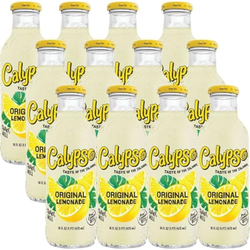 Calypso Original Lemonade - Karton mit 12 Flaschen à 473 ml - Einzigartiges und erfrischendes Sommergetränk mit Geschmack von Calypso