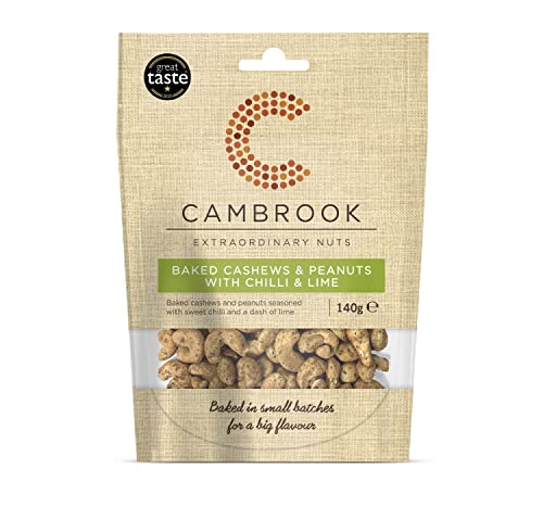 Cambrook – Gebackene Cashewnüsse und Erdnüsse mit Chili und Limette, 140-g-Beutel von Cambrook