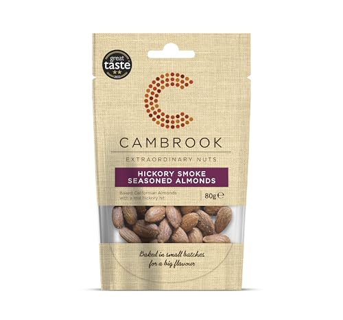 Cambrook - Hickory Smoke gewürzte Mandeln und Cashewnüsse, 80-g-Beutel, 9er-Packung von Cambrook