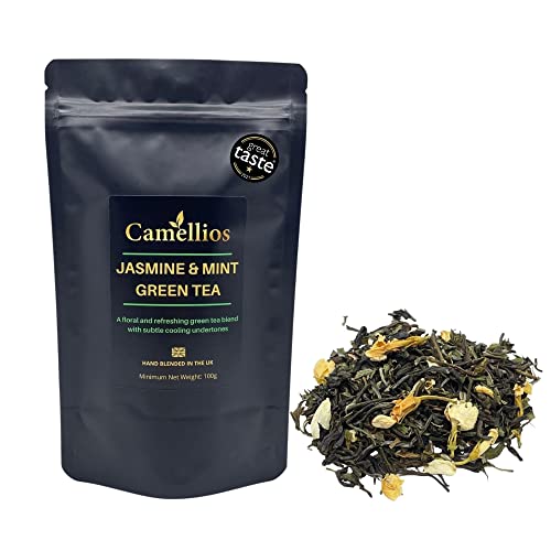 Jasmin und Minze Grüner Tee, Grüner Loser Tee, Camellios (100g) von Camellios