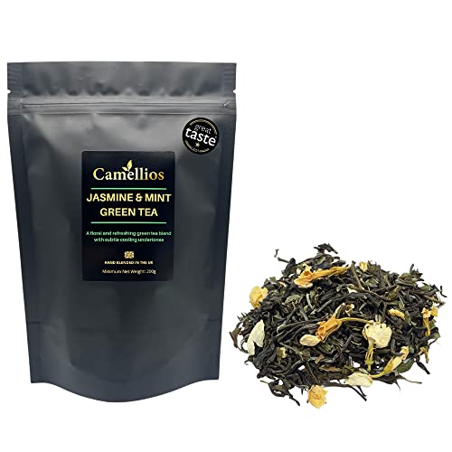 Jasmin und Minze Grüner Tee, Grüner Loser Tee, Camellios (200g) von Camellios