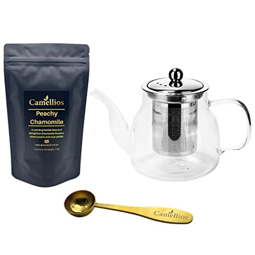 Tee-Geschenk-Set, lose Blätter, Kamelios, pfirsichfarbene Kamille von Camellios