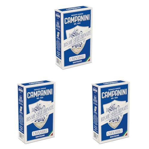 RISO CARNAROLI | Risotto Reis | 500 g | aus Italien | Risottos und Suppen | RISERA CAMPANINI (Packung mit 3) von Campanini