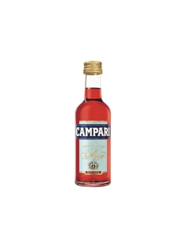 Campari Bitter Aperitif Miniaturen – Der italienische Aperitif Klassiker im Mini Format – Perfekte Basis für Cocktails und Welcome Drinks – Für spontane Anlässe und Dinner – 25 x 50 ml von Campari