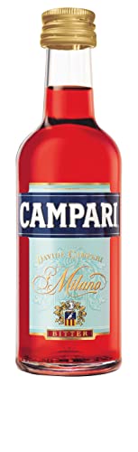 Campari Bitter Aperitif Miniaturen – Der italienische Aperitif Klassiker im Mini Format – Perfekte Basis für Cocktails und Welcome Drinks – Für spontane Anlässe und Dinner – 25 x 50 ml von Campari