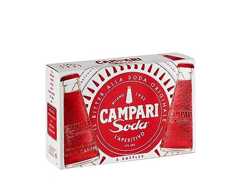 Campari Soda, Aperitif – Der beliebte italienische Aperitif Klassiker fix und fertig gemixt – Perfekter Drink für spontane Anlässe, After Work und als Party Präsent – 5 x 0,098 l (Packung mit 6) von Campari