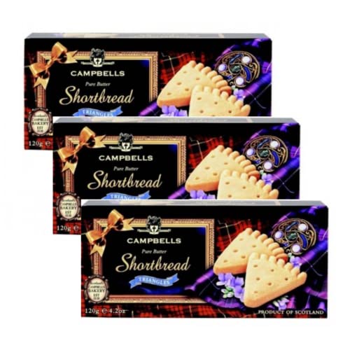 Campbells® | Schottische Buttermürbeteigkekse | Englische Butterkekse Dreiecke - 3 x 120 Gr | Schachtel mit schottischen Butterkeksen von Campbell's