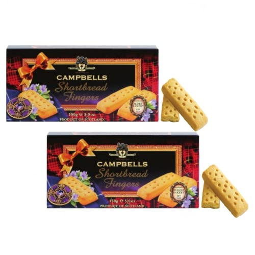 Campbells® | Schottische Mürbeteigkekse Butter | Englische Butterkeksstangen - 2 x 150 Gr | Schottische Butter-Mini-Finger-Kekse von Campbell's