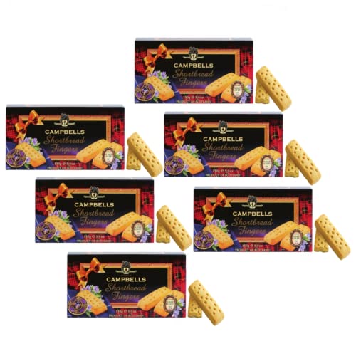 Campbells® | Schottische Mürbeteigkekse Butter | Englische Butterkeksstangen - 6 x 150 Gr | Schottische Butter-Mini-Finger-Kekse von Campbell's