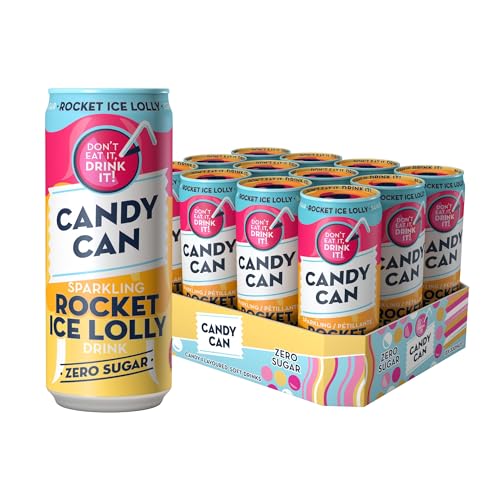 Candy Can, Rocket Ice Lolly, Fizzy Drink, nostalgische amerikanische Soda-Geschmacksrichtungen, zuckerfrei, funkelnde Pop-Dosen (330 ml x 12 Stück) von Candy Can