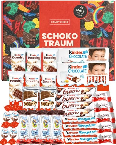 Süßigkeiten Box mit Kinderschokolade - "Schokotraum" von Candy Circle, Wunderschöne Süssigkeiten Box mit Bueno, Ferrero Kinder Schokolade und Kinder Country, als Geschenk oder Naschbox von Candy Circle