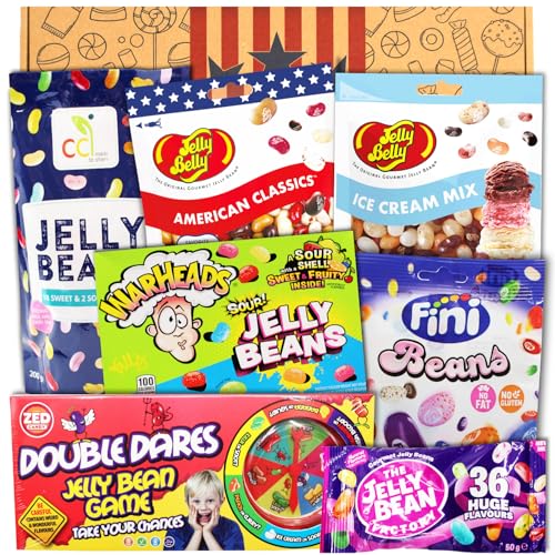 Jelly Beans Box | Trend Sweets mit beliebten Sorten | Mix of Brands | Jelly Beans Glücksrad - Double Dares | USA Süßigkeiten | Partygeschenk | Sweets zum Muttertag oder Ostern| Candy & Bar ® von Candy & Bar