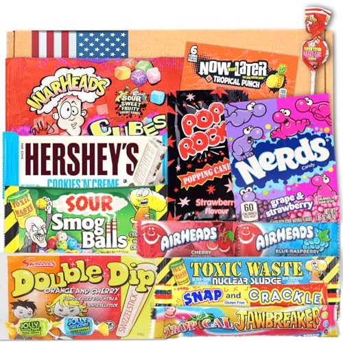 Amerikanisch Süßigkeiten Box | USA American Candy Box | USA Import | Geschenkbox für Geburtstag | Party | Das Geschenk für deine EM Fußball Party | Candy & Bar ® von Candy & Bar