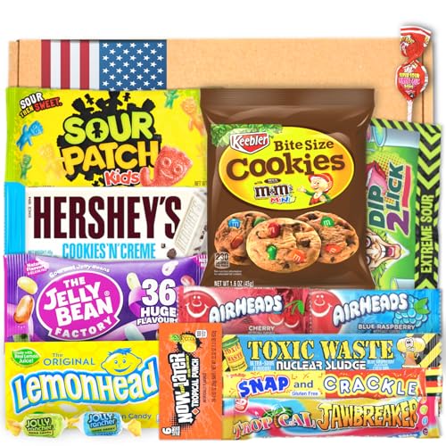 Amerikanische Süßigkeiten Box | USA American Candy Box | USA Import | Geschenkbox zum Geburtstag | Sweets | Muttertag Sweets | Ostercandys | Candy & Bar ® von Candy & Bar