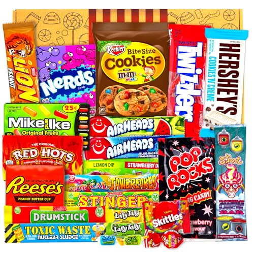 JUMBO USA Sweets Box | 21 Teile | American Candy Box | Geburtstag | Halloween Partykracher | Süßigkeiten-Sortiment | Candy & Bar ® von Candy & Bar