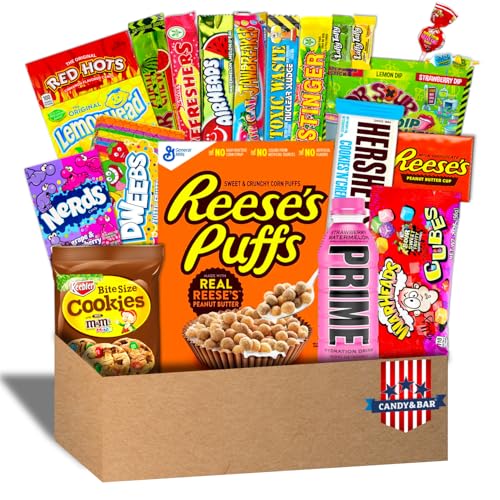 KING SIZE 1,5KG XXL Candy Box | Amerikanische Süßigkeiten | BIG American Candy Box | Prime & Reeses Puffs | US Snacks and Drinks | Geburtstag | Geschenkbox | Halloween Sweets | Candy & Bar ® von Candy & Bar